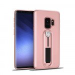 Wholesale Galaxy S9 Runner Slide Stripe Finger Holder Stand Case (Rose Gold)